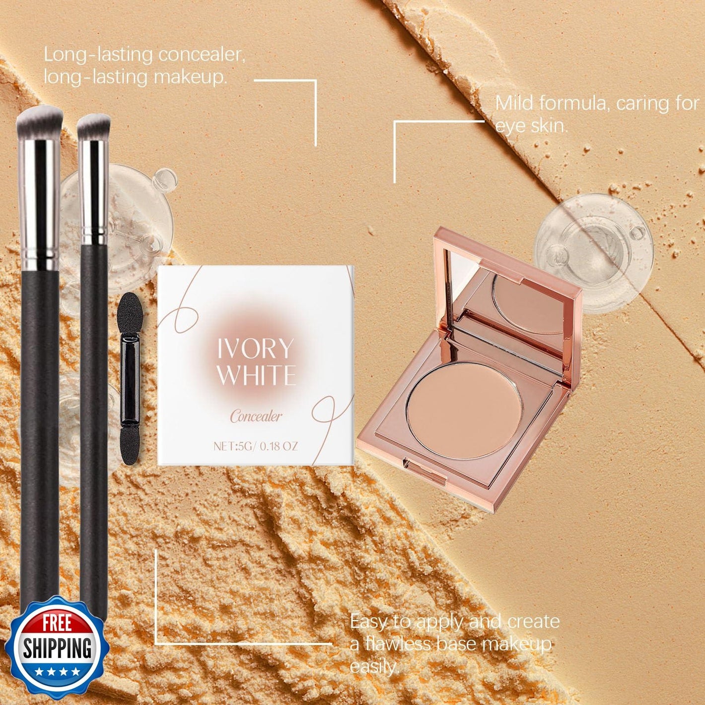 TIRDET Colored Clay CC Undereye Corrector, under Eye Concealer Color Correcto